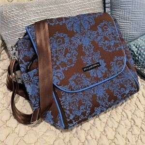 Petunia Pickle Bottom Blue and Brown Baby Bag
